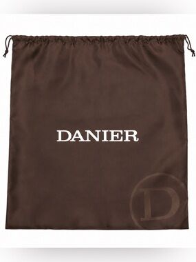 DANIER Brown Satin Drawstring Dust Bag Purse Cover Large